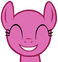 Size: 469x504 | Tagged: safe, artist:katliynrusshia, derpibooru import, earth pony, pony, a friend in deed, bald, base, eyes closed, female, grin, mare, simple background, smile song, smiling, white background