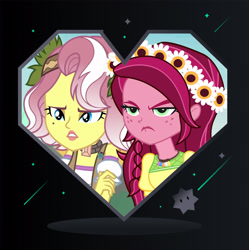 Size: 2543x2549 | Tagged: safe, artist:ktd1993, derpibooru import, gloriosa daisy, vignette valencia, better together, equestria girls, legend of everfree, rollercoaster of friendship, angry, female, gloriette, lesbian, shipping, unamused, vignette is not amused