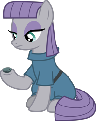 Size: 4545x5710 | Tagged: safe, artist:cloudyglow, derpibooru import, boulder (pet), maud pie, earth pony, pony, female, mare, simple background, sitting, transparent background, vector