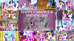 Size: 1978x1113 | Tagged: safe, derpibooru import, edit, edited screencap, editor:quoterific, screencap, amarant, cattail, compass star, discord, emerald green, green gem, hayseed turnip truck, lightning bolt, princess cadance, princess flurry heart, rockhoof, shining armor, white lightning, alicorn, crystal pony, pony, unicorn, a canterlot wedding, a flurry of emotions, best gift ever, once upon a zeppelin, slice of life (episode), the beginning of the end, the crystal empire, the crystalling, the last problem, the one where pinkie pie knows, the times they are a changeling, armor, baby, baby pony, crying, crystal guard, crystal guard armor, diaper, duo, eyes closed, female, glowing horn, horn, magic, magic aura, male, open mouth, star flurry heart, teeth, trio