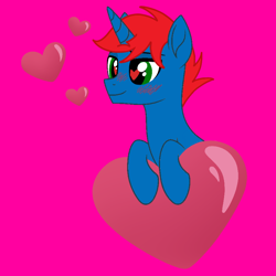 Size: 900x900 | Tagged: safe, artist:ry-bluepony1, derpibooru import, oc, oc:train track, unicorn, base used, heart eyes, hearts and hooves day, holiday, show accurate, valentine's day, wingding eyes