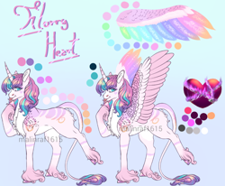 Size: 1118x921 | Tagged: safe, artist:malinraf1615, derpibooru import, princess flurry heart, alicorn, pony, :p, alternate hairstyle, blue background, chest fluff, coat markings, female, leonine tail, mare, older, older flurry heart, raised hoof, raised leg, reference sheet, simple background, solo, tongue out, unshorn fetlocks