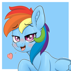 Size: 4000x4000 | Tagged: safe, artist:yelowcrom, derpibooru import, rainbow dash, pegasus, pony, blushing, cheek fluff, cute, ear fluff, ears, female, heart, heart eyes, hearts and hooves day, holiday, looking at you, mare, simple background, valentine's day, wingding eyes, wings