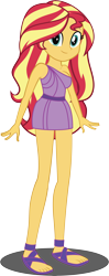 Size: 5583x14164 | Tagged: artist needed, safe, derpibooru exclusive, derpibooru import, sunset shimmer, equestria girls, clothes, feet, female, sandals, simple background, sleeveless, solo, toga, vector