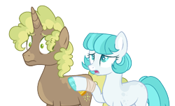 Size: 1124x684 | Tagged: safe, artist:fcrestnymph, derpibooru import, oc, oc only, earth pony, pony, unicorn, female, male, mare, stallion