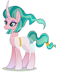 Size: 1280x1622 | Tagged: safe, artist:venomous-cookietwt, derpibooru import, oc, pony, unicorn, curved horn, female, horn, magical lesbian spawn, mare, offspring, parent:mistmane, parent:somnambula, simple background, solo, transparent background