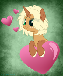 Size: 2605x3145 | Tagged: safe, artist:starshade, artist:zakry farkos, derpibooru import, oc, oc only, oc:vineyard gold, pony, unicorn, base used, commission, cute, female, heart, heart eyes, mare, simple background, solo, wingding eyes, ych result, your character here