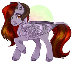 Size: 1024x891 | Tagged: safe, artist:sadelinav, derpibooru import, oc, pegasus, pony, female, horns, mare, simple background, solo, transparent background