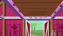 Size: 1280x720 | Tagged: safe, derpibooru import, screencap, hearts and hooves day (episode), applejack's barn, background, liminal space, no pony, scenic ponyville, sweet apple acres