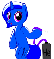 Size: 3789x4194 | Tagged: safe, artist:blue-vector, derpibooru import, oc, oc:blue vector, inflatable pony, unicorn, air nozzle, fetish, helium tank, hose, inflatable, solo