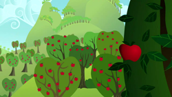 Size: 1280x720 | Tagged: safe, derpibooru import, screencap, hearts and hooves day (episode), apple, apple tree, background, no pony, scenic ponyville, sweet apple acres, tree