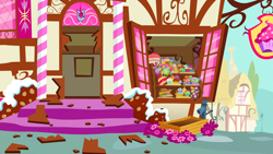 Size: 1280x720 | Tagged: safe, derpibooru import, screencap, hearts and hooves day (episode), background, no pony, ponyville, scenic ponyville, sugarcube corner