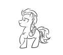 Size: 125x109 | Tagged: safe, artist:star, oc, oc only, pegasus, pony, black and white, male, picture for breezies, raised hoof, raised leg, simple background, solo, stallion, white background, wings
