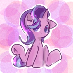 Size: 768x768 | Tagged: safe, artist:pnpn_721, derpibooru import, starlight glimmer, pony, unicorn, sitting, smiling, solo