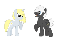 Size: 2500x1700 | Tagged: safe, artist:katelynleeann42, derpibooru import, oc, oc only, oc:daisy petal, oc:storm chaser, pegasus, pony, unicorn, female, male, mare, simple background, stallion, transparent background