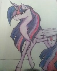 Size: 1944x2430 | Tagged: safe, artist:winterclaws22, derpibooru import, twilight sparkle, twilight sparkle (alicorn), alicorn, pony, traditional art