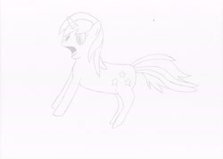 Size: 7008x4976 | Tagged: safe, artist:frequencywavelength, derpibooru import, oc, oc:cosmic spark, pony, unicorn, pencil drawing, shocked, traditional art