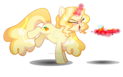 Size: 1280x798 | Tagged: safe, artist:reptaurdrawsmlp, derpibooru import, oc, oc:cinnamon shine, pony, unicorn, deviantart watermark, female, magic, mare, obtrusive watermark, simple background, solo, transparent background, watermark