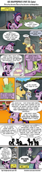 Size: 971x3917 | Tagged: safe, artist:pony-berserker, derpibooru import, derpy hooves, spike, sweetie belle, twilight sparkle, unicorn twilight, oc, oc:cream heart, dragon, pegasus, pony, unicorn, comic:age (in)appropriate, abuse, clothes, comic, dead, dragon mail, female, filly, hammer, male, mare, sending a letter, speech bubble, spikeabuse, stallion, thinking