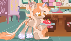 Size: 2362x1378 | Tagged: safe, artist:louyalpha, derpibooru import, oc, pony, unicorn, bake, cake, cute, food, solo