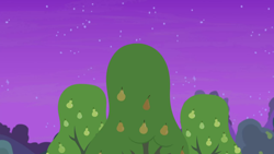 Size: 1280x720 | Tagged: safe, derpibooru import, screencap, the perfect pear, background, night, no pony, pear tree, scenic ponyville, tree