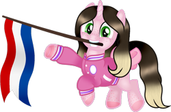 Size: 1211x792 | Tagged: safe, derpibooru import, oc, oc only, pegasus, base used, female, flag, freckles, netherlands, pegasus oc, solo