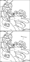 Size: 906x1862 | Tagged: safe, artist:skoon, derpibooru import, princess celestia, princess luna, alicorn, pony, '90s, '90s kid, black and white, bored, bubblegum, cassette tape, comic, cute, disgusted, female, females only, filly, food, funny, grayscale, gum, monochrome, royal sisters, sega genesis, siblings, simple background, sisters, sketch, teenager, woona, younger