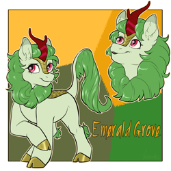 Size: 2000x2000 | Tagged: safe, artist:jeshh, derpibooru import, oc, oc:emerald grove, kirin, female, solo