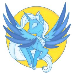 Size: 1000x1000 | Tagged: safe, artist:enigmadoodles, derpibooru import, trixie, alicorn, pony, alicornified, eyes closed, race swap, solo, trixiecorn