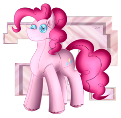 Size: 1332x1292 | Tagged: safe, artist:thebenalpha, derpibooru import, pinkie pie, earth pony, original species, plush pony, plushie, simple background, transparent background