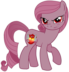 Size: 1033x1070 | Tagged: safe, artist:guruyunus17, derpibooru import, oc, oc only, oc:annisa trihapsari, earth pony, pony, base used, earth pony oc, evil grin, female, grin, gritted teeth, mare, pink body, pink hair, red eyes, simple background, smiling, solo, transparent background, vector