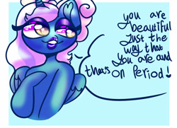 Size: 1024x742 | Tagged: safe, artist:iloveehlm, derpibooru import, oc, oc:fleurbelle, alicorn, alicorn oc, bow, female, hair bow, horn, mare, speech bubble, text, wingding eyes, wings