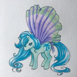 Size: 900x900 | Tagged: safe, artist:chargozland, derpibooru import, pony, g1, butterfly wings, cool breeze, female, mare, solo, traditional art, wings