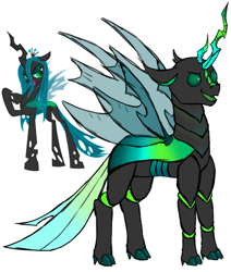 Size: 500x590 | Tagged: useless source url, safe, artist:valientminiatureobject, derpibooru import, queen chrysalis, changeling, changeling queen, redesign, simple background, solo, white background