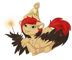 Size: 2400x2000 | Tagged: safe, artist:drops-of-blood, derpibooru import, oc, oc only, oc:lya the shaikan, pegasus, heterochromia, looking at you, simple background, solo, sparkler (firework), transparent background, wing hold, wings