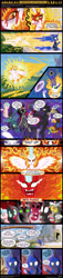 Size: 2480x10878 | Tagged: safe, artist:mr-spider-the-bug, cozy glow, daybreaker, discord, king sombra, lord tirek, pony of shadows, princess celestia, princess luna, queen chrysalis, alicorn, pegasus, pony, absurd file size, absurd resolution, comic, disproportionate retribution, this ended in pain, what have you done?!, xk-class end-of-the-world scenario