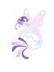 Size: 2121x2828 | Tagged: safe, artist:theroyalartofna, derpibooru import, oc, hybrid, seapony (g4), butterfly wings, female, solo, wings