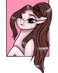 Size: 1080x1350 | Tagged: safe, alternate version, artist:pony_riart, derpibooru import, earth pony, pony, ariana grande, bust, female, mare, ponified, smiling, solo