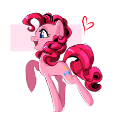 Size: 2048x2048 | Tagged: safe, artist:watchoutoprah, derpibooru import, pinkie pie, earth pony, pony, female, heart, mare, simple background, solo