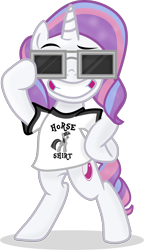 Size: 1942x3365 | Tagged: safe, artist:grapefruitface1, derpibooru import, potion nova, twilight sparkle, twilight sparkle (alicorn), alicorn, pony, unicorn, my little pony: pony life, base used, bipedal, blue oyster cult, clothes, female, g4.5 to g4, hand on hip, looking at you, shirt, simple background, solo, sunglasses, t-shirt, transparent background, vector
