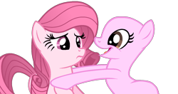 Size: 1254x663 | Tagged: safe, artist:guruyunus17, derpibooru import, edit, oc, oc only, oc:annisa trihapsari, earth pony, pony, bald, base, base used, female, mare, not rarity, open mouth, pink body, pink hair, show accurate, simple background, transparent background, vector