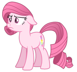 Size: 939x884 | Tagged: safe, artist:guruyunus17, derpibooru import, oc, oc only, oc:annisa trihapsari, earth pony, pony, ears, female, floppy ears, mare, not rarity, pink body, pink hair, show accurate, simple background, solo, transparent background, unamused, vector