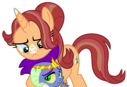 Size: 1280x880 | Tagged: safe, artist:venomous-cookietwt, derpibooru import, oc, oc only, dragon, pony, unicorn, female, mare, offspring, parent:princess ember, parent:spike, parent:starlight glimmer, parent:sunburst, parents:emberspike, parents:starburst, show accurate, simple background, transparent background