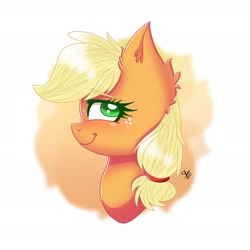 Size: 2045x2045 | Tagged: safe, artist:galaxy swirl, derpibooru import, applejack, earth pony, pony, bust, cute, jackabetes, side view, simple background, white background