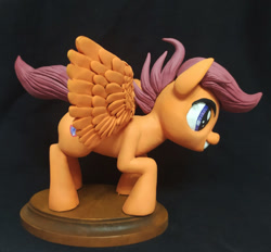 Size: 900x836 | Tagged: safe, artist:vita96, derpibooru import, scootaloo, pegasus, pony, craft, grin, photo, sculpture, smiling, spread wings, wings