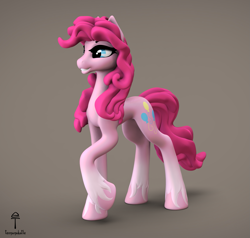 Size: 1515x1440 | Tagged: safe, artist:teonanakatle, derpibooru import, pinkie pie, earth pony, pony, 3d, female, mare, solo, unshorn fetlocks