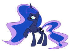 Size: 2561x1745 | Tagged: safe, artist:galaxyswirlsyt, derpibooru import, princess luna, alicorn, pony, raised hoof, raised leg, simple background, solo, transparent background