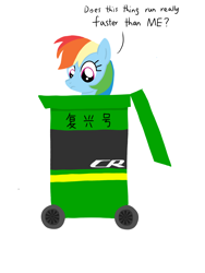 Size: 1536x2048 | Tagged: safe, artist:thread8, derpibooru exclusive, derpibooru import, rainbow dash, pegasus, pony, china, chinese, quote, simple background, trash can, white background