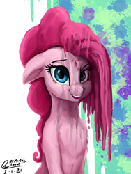 Size: 1536x2048 | Tagged: safe, artist:raphaeldavid, derpibooru import, pinkie pie, earth pony, pony, duality, pinkamena diane pie, solo