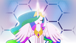 Size: 3840x2160 | Tagged: safe, artist:game-beatx14, artist:tamalesyatole, derpibooru import, edit, princess celestia, alicorn, pony, female, mare, solo, wallpaper, wallpaper edit, wings